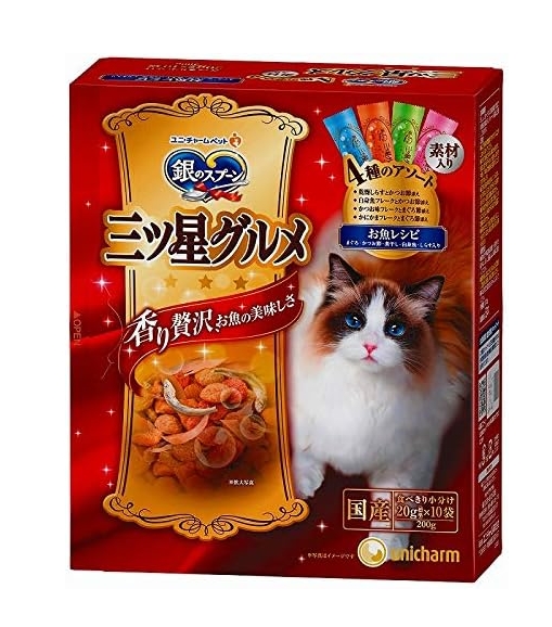 現貨-日本 三星 銀湯匙貓餅乾- 奢華鮮魚饗宴(盒裝) 10袋入